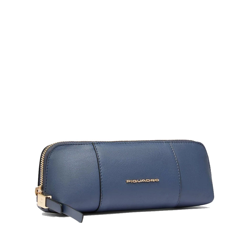 Astuccio Portapenne in Pelle Medio Piquadro Blu Mare AC6475W92