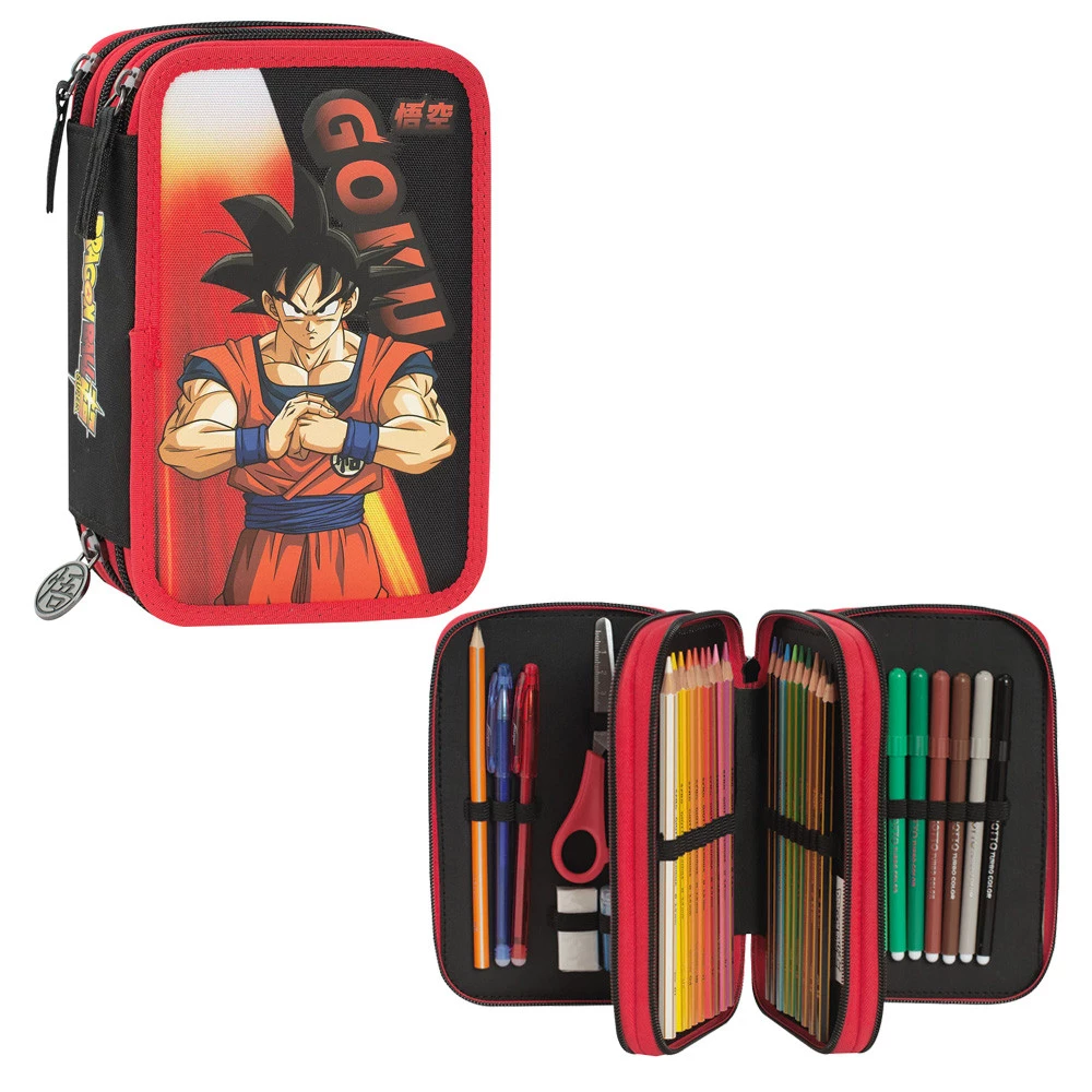 Astuccio 3 Zip Dragon Ball Super Scuola Elementare Bambino