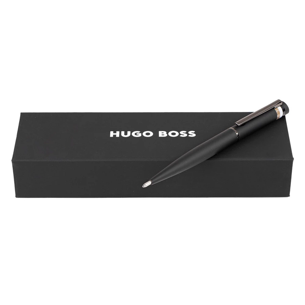 Penna a Sfera Hugo Boss Loop Black Iconic in Ottone Regalo