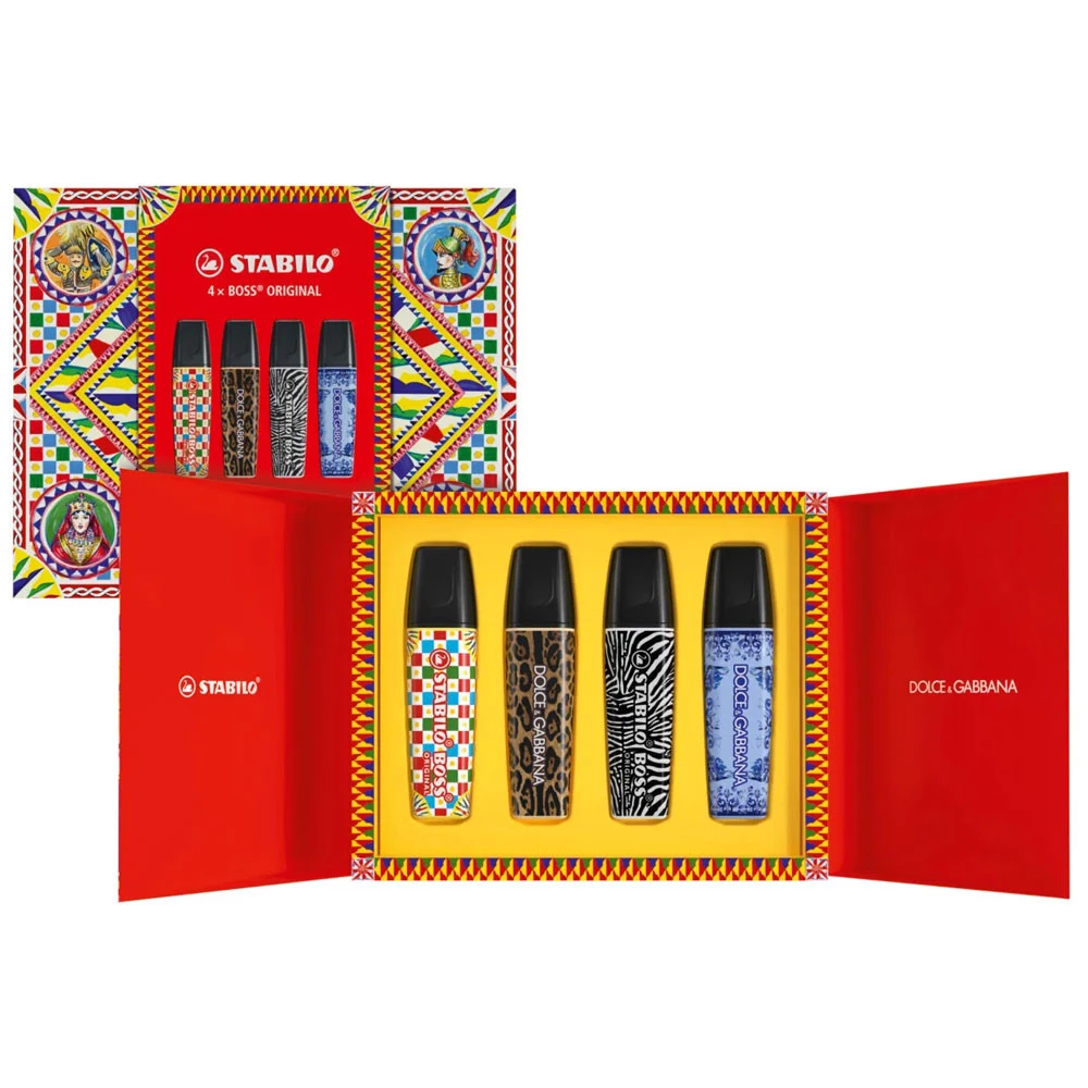 Set 4 Evidenziatori Stabilo e Dolce & Gabbana Limited Edition