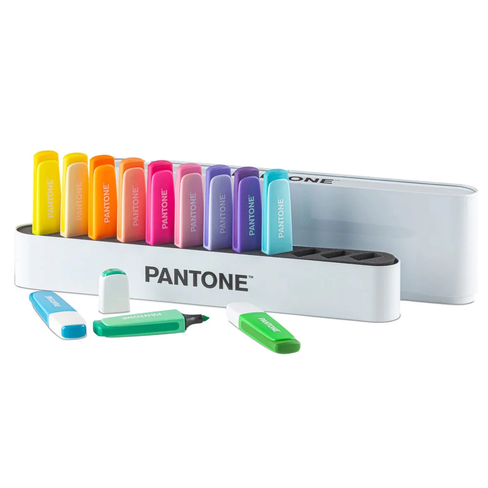 Set 12 Evidenziatori Pantone Desk Set Scatola Alluminio