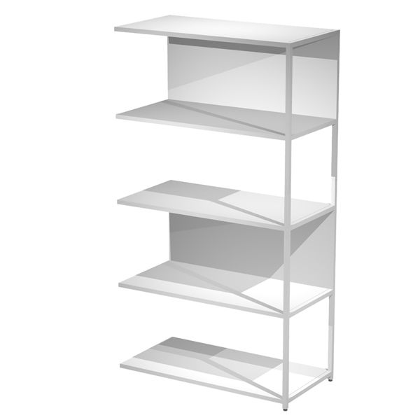 Modulo aggiuntivo per libreria Modular - 90 x 44 x 161 cm - struttura metal bianco - bianco - Artexport