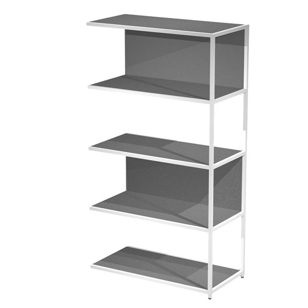 Modulo aggiuntivo per libreria Modular - 90 x 44 x 161 cm - struttura metal bianco - antracite - Artexport