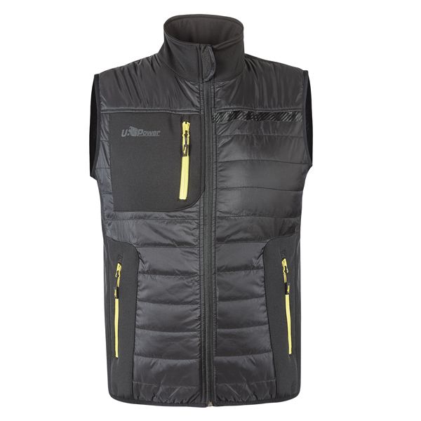 Gilet Wall - taglia L - PE - grigio/verde - U-Power