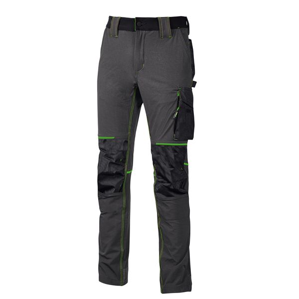 Pantaloni da lavoro Atom taglia M grigio/verde U-power