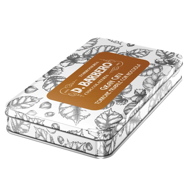 Tavoletta torrone Gran Cru - in scatola metallo - nocciola - 100 gr - Barbero