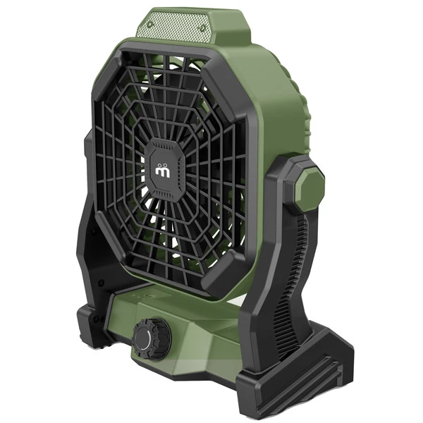 Ventilatore portatile da campeggio - con luce LED - diametro 12 cm - 25,5 x 21 x11,5 cm - Melchioni