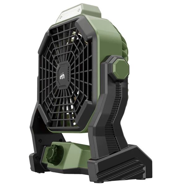 Ventilatore portatile da campeggio - con luce LED - diametro 12 cm - 25,5 x 21 x11,5 cm - Melchioni