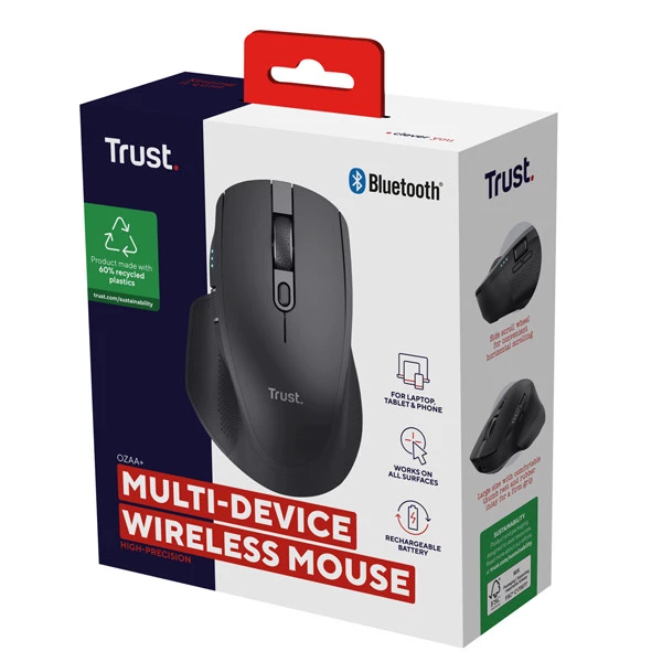 Mouse wireless multi-dispositivo Ozaa+ Nero - Trust