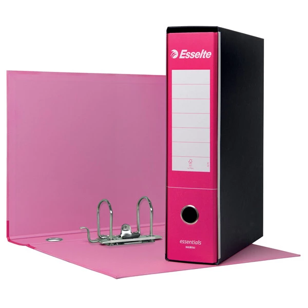 Registratore Essentials G75 - dorso 8 cm - protocollo 23x33 cm - fucsia - Esselte