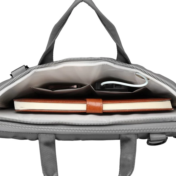 Borsa porta notebook Vacallo 16" - PET - grigio chiaro - Swiss