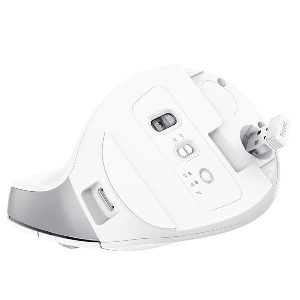 Mouse Ergonomico Bayo+ wireless - bianco - Trust