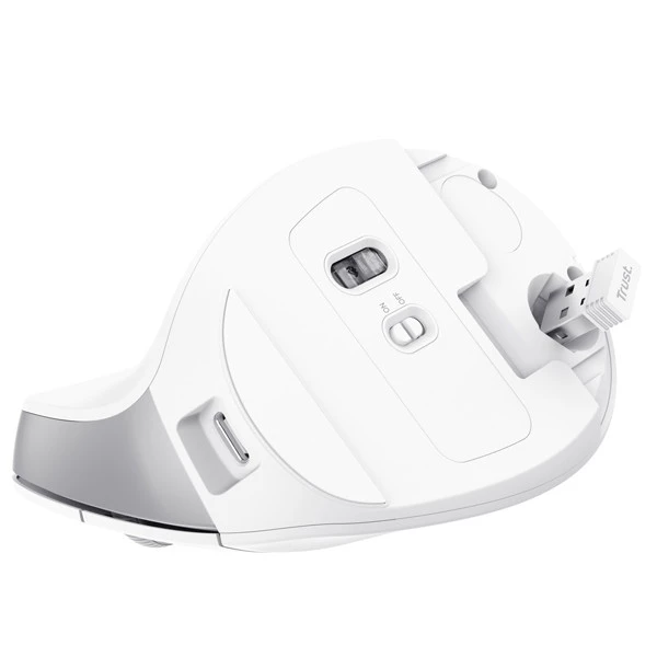 Mouse Ergonomico Bayo II wireless - bianco - Trust