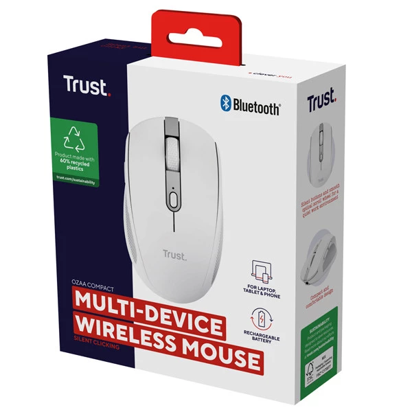 Mouse OZAA wireless - bianco - Trust