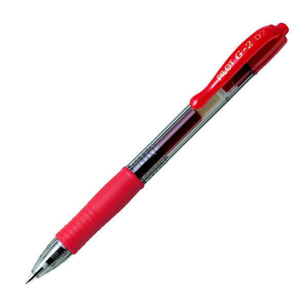 Roller gel a scatto G-2 - punta 0,7mm - rosso - Pilot