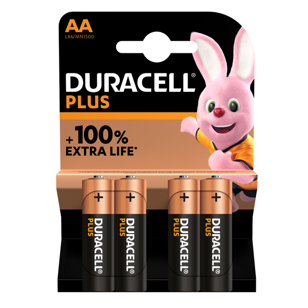 Pile Stilo AA Plus100 - MN1500 - Duracell - blister 4 pezzi