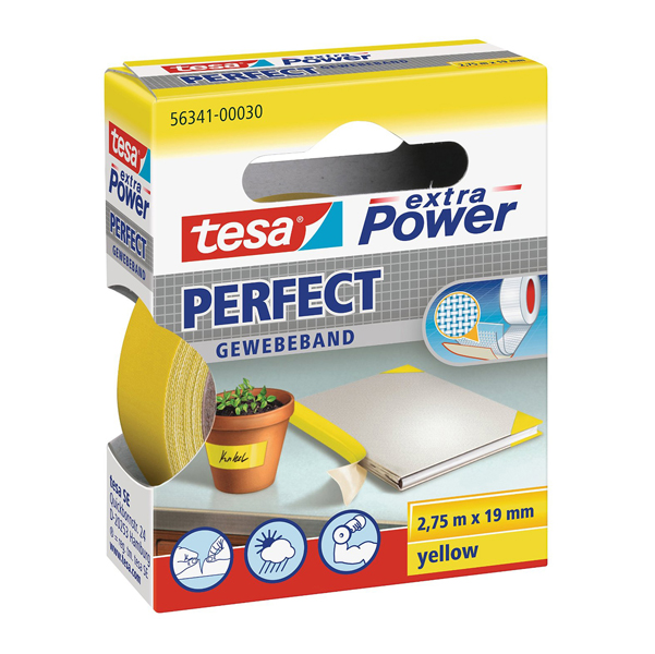 Nastro adesivo telato XP Perfect - 19 mm x 2,7 m - giallo - Tesa