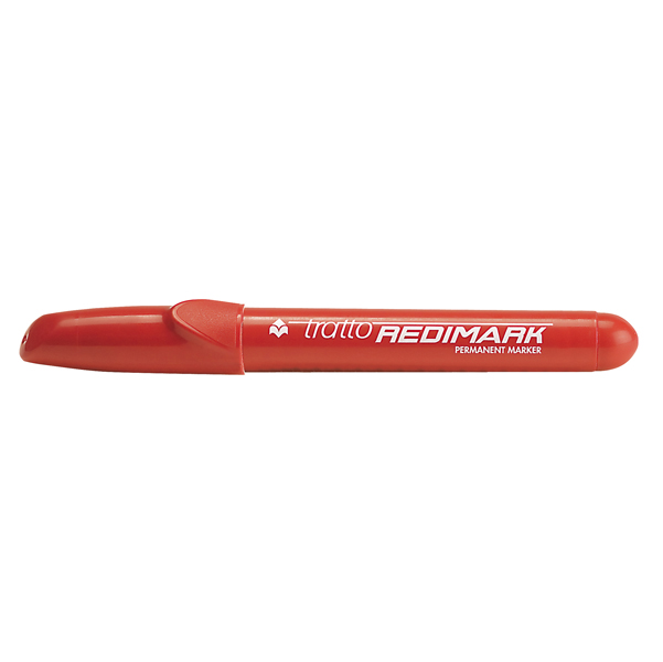 Marcatore permanente Redimark - punta a scalpello - tratto 6,50mm - rosso - Tratto