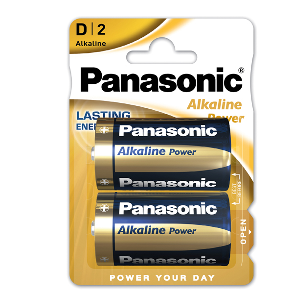 Pile Torcia D - 1,5V - alcalina - Panasonic - blister 2 pezzi