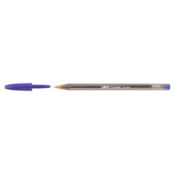 BIC Penne Blu a Sfera, Cristal Large, Punta Media, 1.6 mm