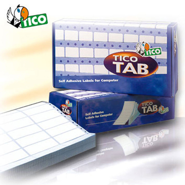 Etichette a modulo continuo Tico TAB 1 - 89x36,2 mm - corsia singola - permanente - bianco - Tico - scatola da 4000 etichette