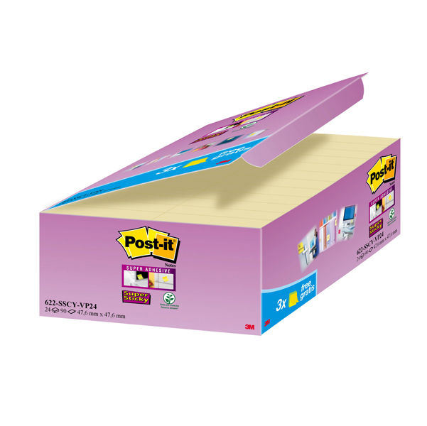 Blocco Post it Super Sticky - 655-6SS-PLAY - 76 x 127 mm 