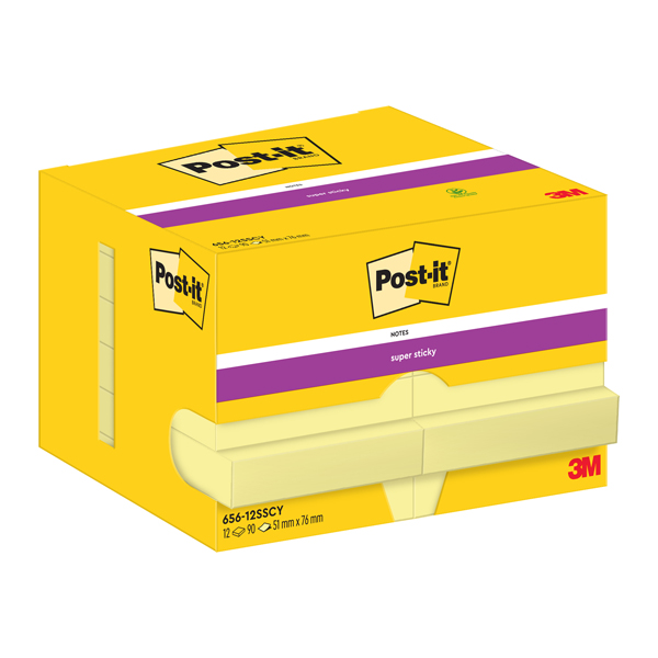 Post-it® Foglietti Super Sticky, Grandi formati, A righe, 101 x