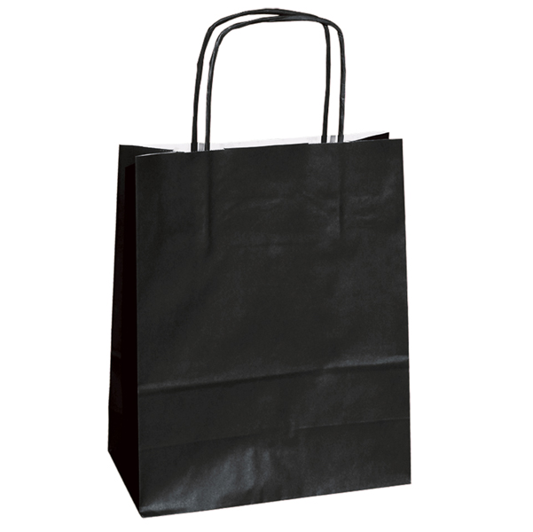 Shoppers in carta - maniglie cordino - nero - 14 x 9 x 20cm - conf. 25 shoppers