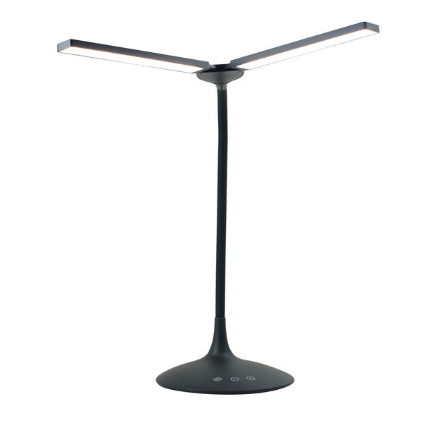 Lampada da tavolo a led Twin - 34x36x18 cm - nero - Alba