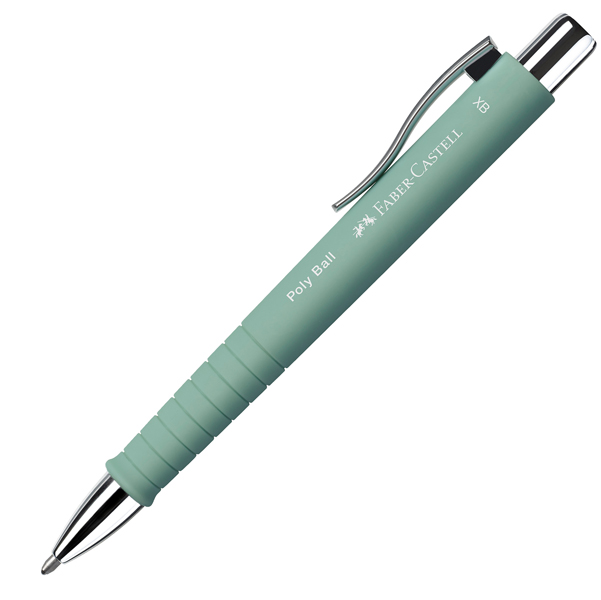 Penna a sfera a scatto Poly Ball - Punta 0,7mm - fusto verde menta - Faber-Castell