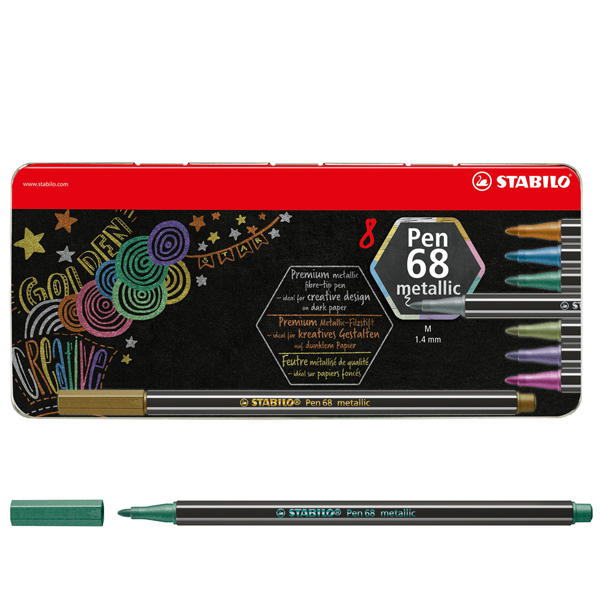 Pennarelli Pen 68 - colori assortiti metallic - Stabilo 