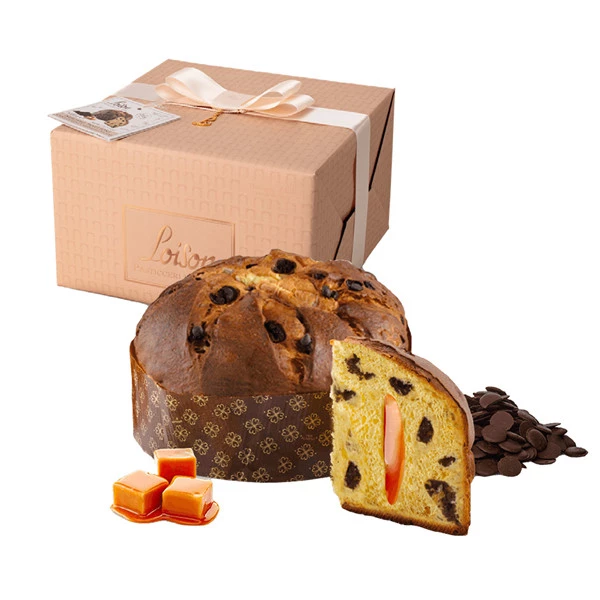 Panettone NeroSale - Linea Top Genesi - cioccolato/caramello salato - 600 gr - Loison