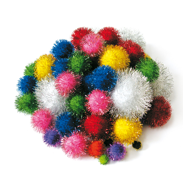 Pompons LamE' - 7-28 mm - colori assortiti - Deco - conf. 40 pezzi