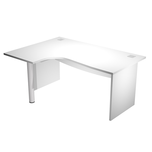 Scrivania Compact Sinistro - 160 x 60/80/100 cm - piano bianco 