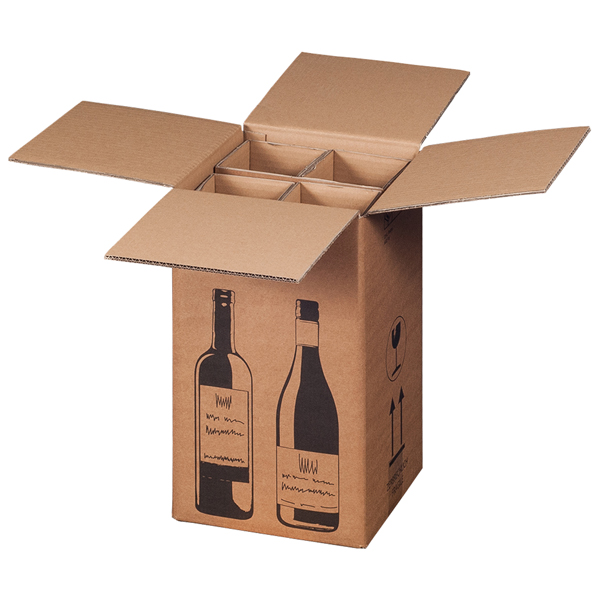 Scatola Wine Pack - 4 bottiglie - 21,2 x 20,4 x 36,8 cm 