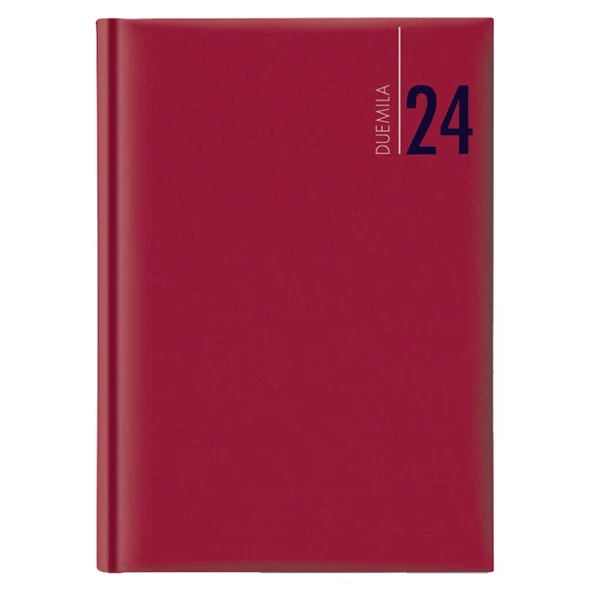 Agenda settimanale 2025 - copertina in carta imbottita - 17 x 24 cm - rosso