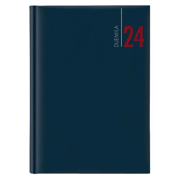 Agenda settimanale 2025 - copertina in carta imbottita - 17 x 24 cm - blu