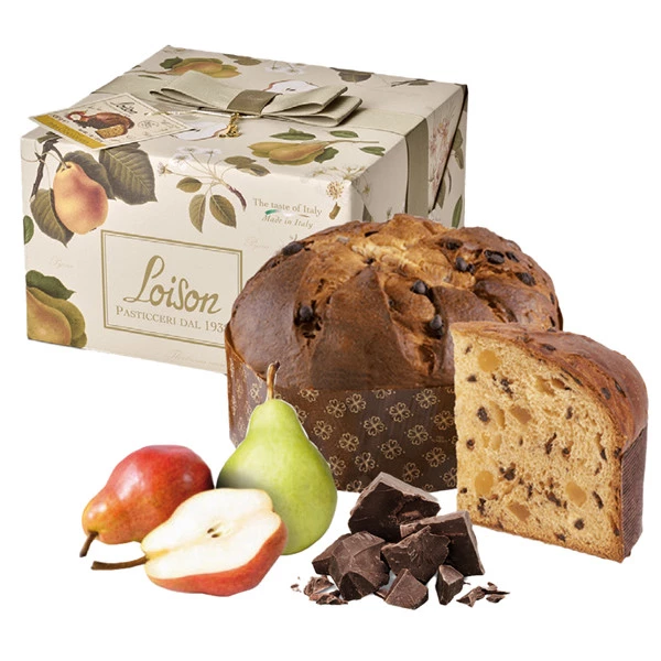 Panettone Pera Cioccolato - Linea Frutta e Fiori - pera/cioccolato - 500 gr - Loison