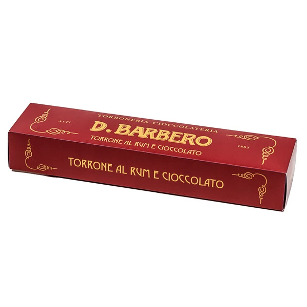 Torrone rum e cioccolato - in astuccio - 270 gr - Barbero