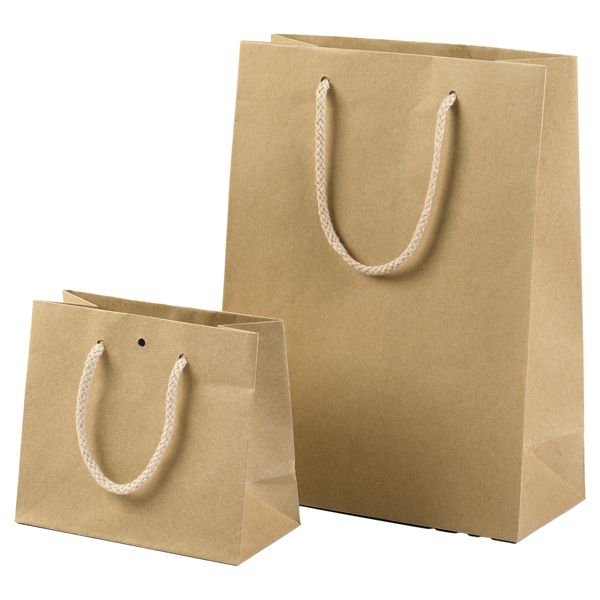 Shopper - 12 x 15 + 7 cm - 160 gr - carta kraft - avana - PNP - conf. 12 pezzi