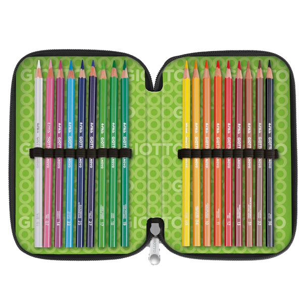 Astuccio 3 zip collezione Stilnovo - 19,5 x 7,5 x 12,9 cm - PL- colori neon assortiti - Giotto