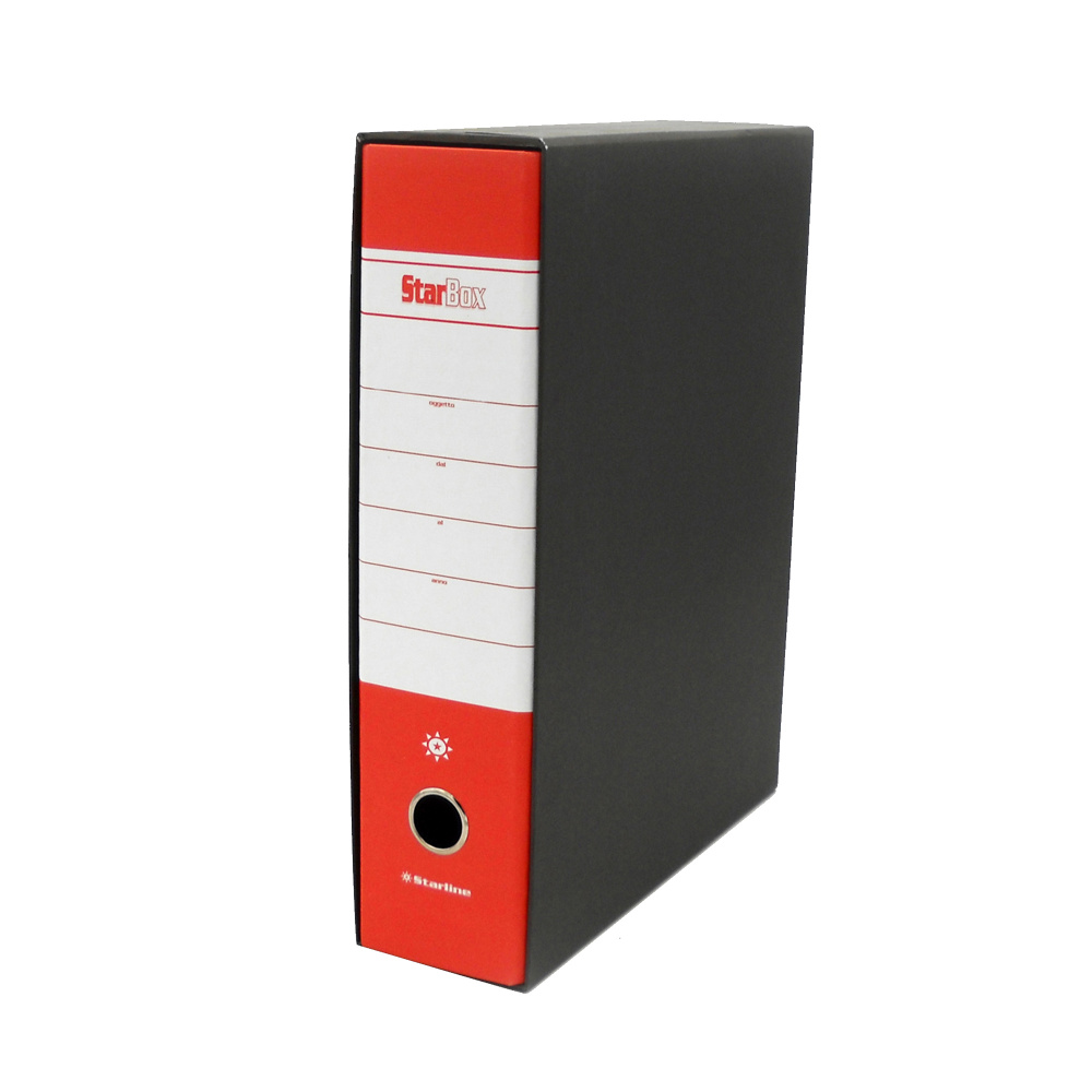 Registratore Starbox sfuso - dorso 8 cm - protocollo 23 x 33 cm - rosso - Starline