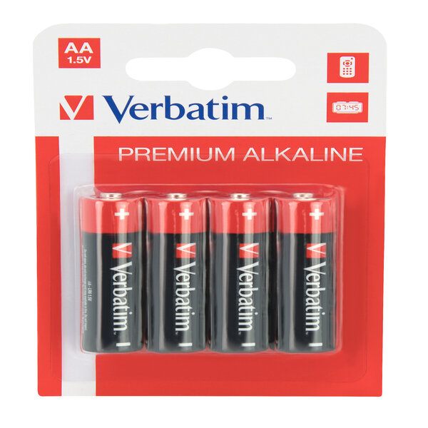 Verbatim - Scatola 4 Pile alkaline stilo AA - 49921