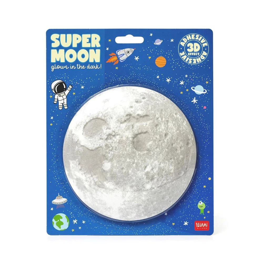 Luna Fosforescente Adesiva Legami Super Moon 15cm - Idea Regalo Lema