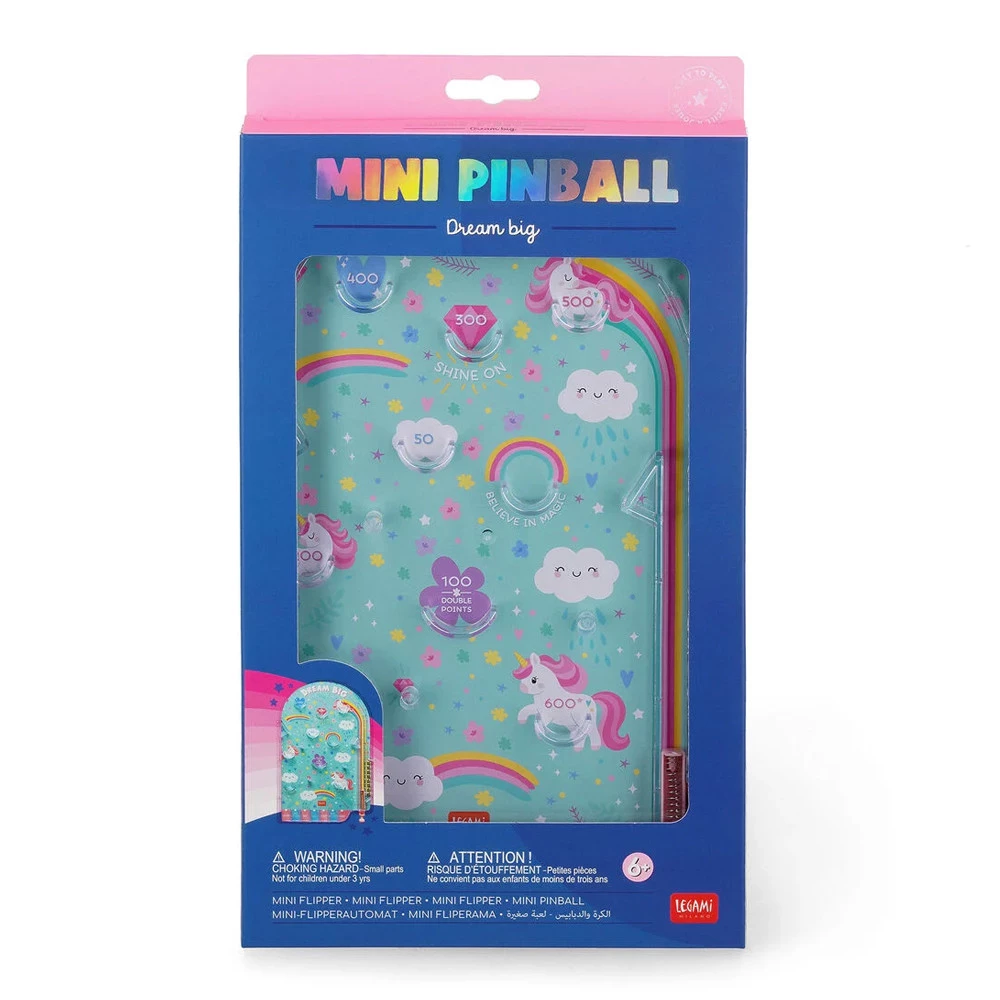 Flipper Portatile Legami Unicorni Mini Pinball - Idea Regalo Lema