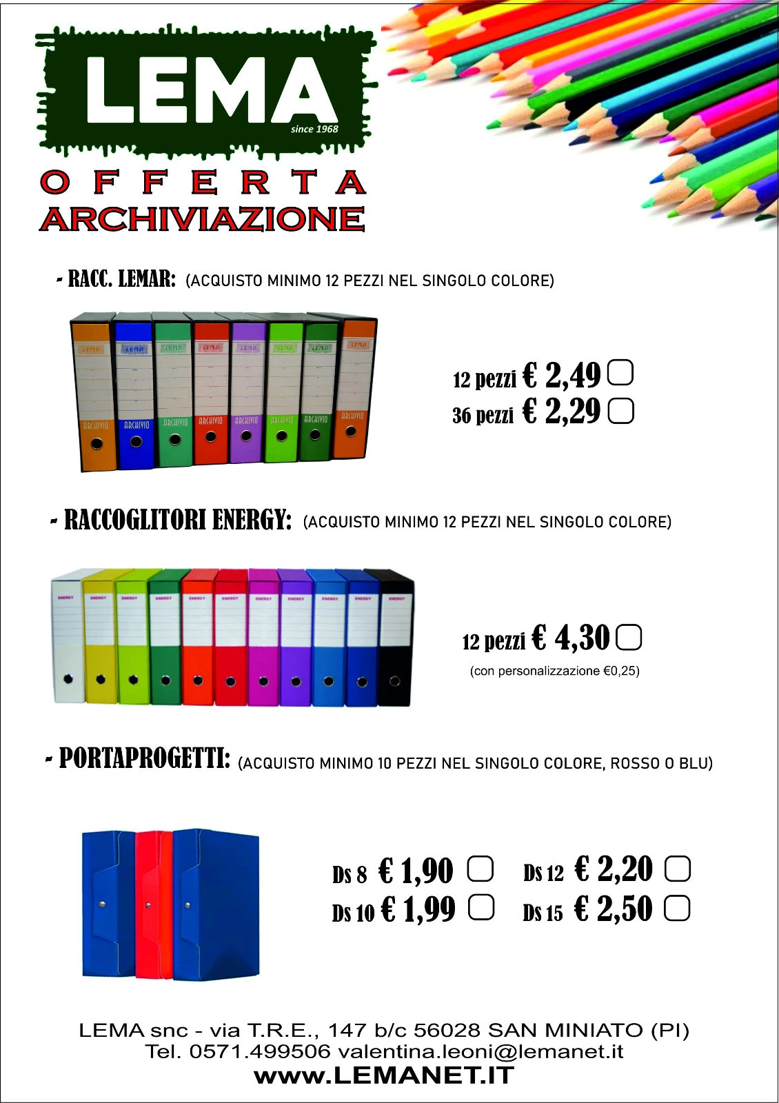 Offerta Archiviazione Ufficio - Raccoglitori per Fatture Casa e Ufficio