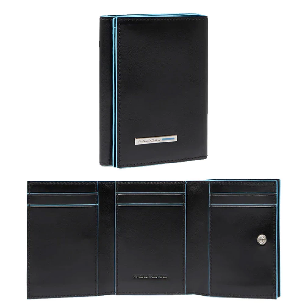 Portafoglio Trifold Mini Piquadro Blue Square Nero PU6559B2R