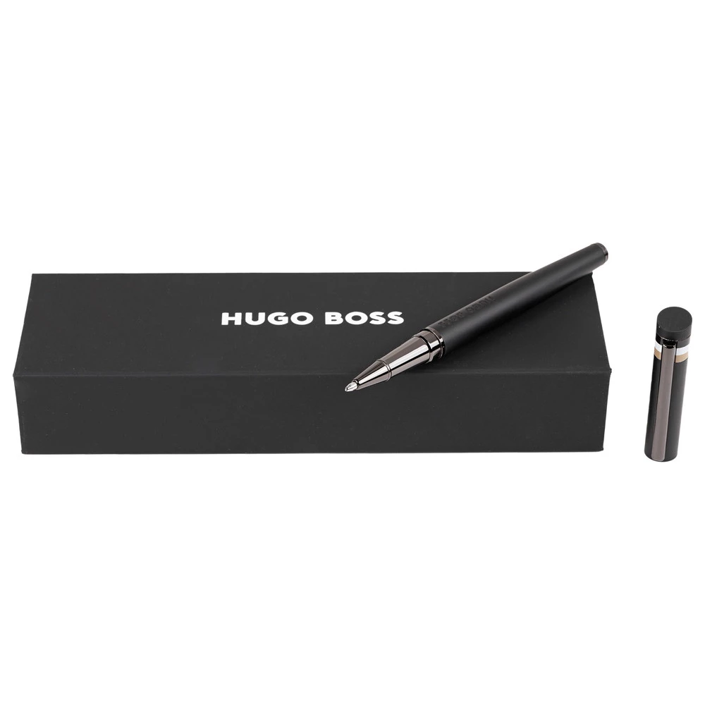 Penna Roller Hugo Boss Loop Black Iconic in Ottone Regalo