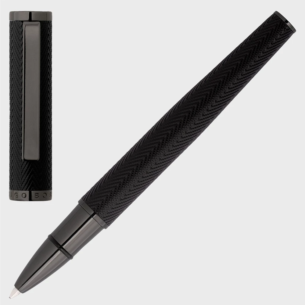 Penna Roller Regalo Hugo Boss Herringbone Gun in Ottone