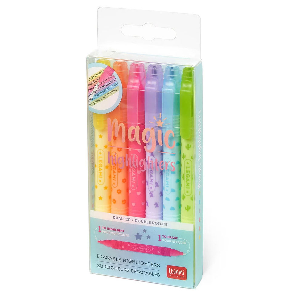 Set 6 Evidenziatori Cancellabili Legami Magic Highlighters